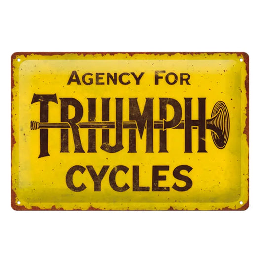 Plaque Émaillée Triumph Agency For Cycles