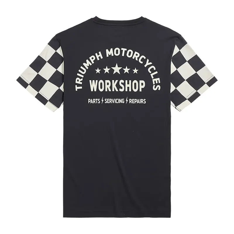 T-Shirt Preston à Damier Noir logo dorsal