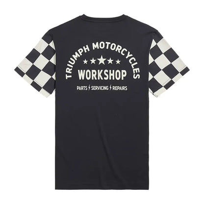 T-Shirt Preston à Damier Noir logo dorsal