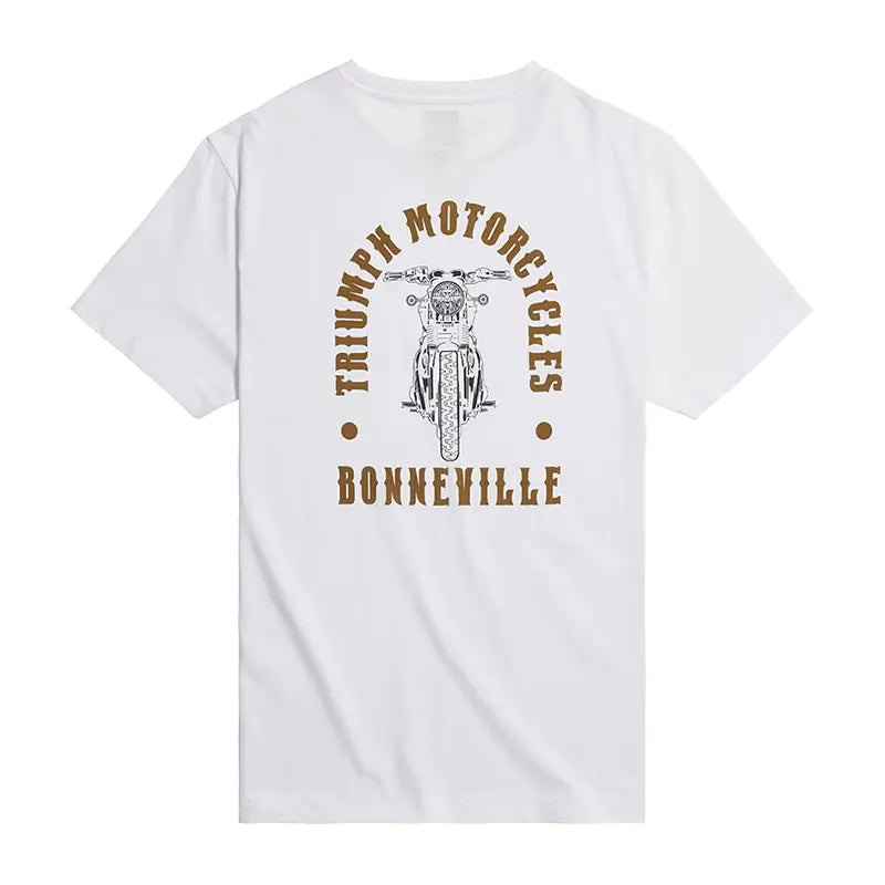 T-Shirt Bonneville T120 Blanc logo dorsal