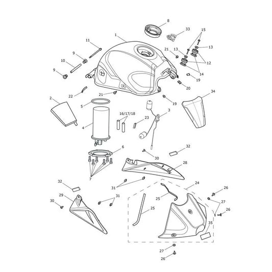 Pompe à Essence Speed Triple 1050 R VIN jusqu'au 735336 Micro-Fiche
