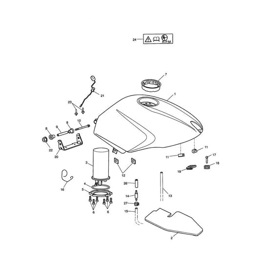 Réservoir à Essence V2 Speed Triple 1050 (VIN 210445 à 461331) Micro-Fiche