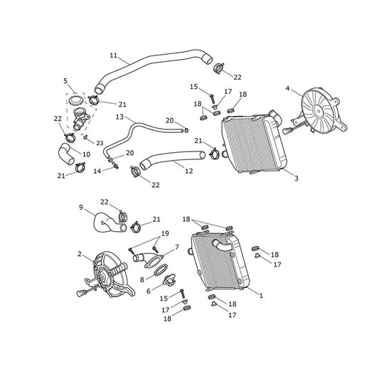 Système Refroidissement Radiateur Tiger 1200 GT Pro (VIN à partir de AV5527)