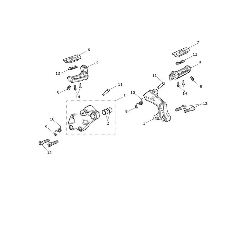 Repose Pieds et Platines Bonneville Bobber VIN jusqu'au AC1195 Micro-Fiche