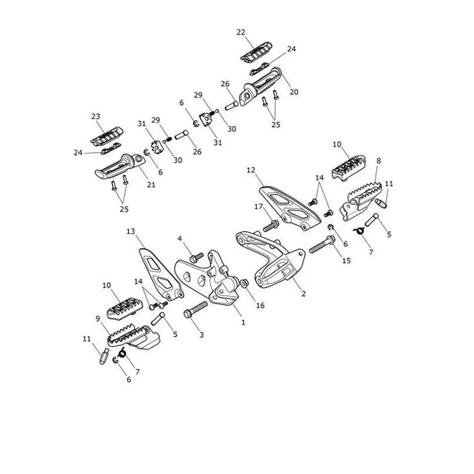 Repose Pieds et Platines Scrambler 1200 X Micro-Fiche