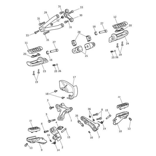 Repose Pieds et Platines Scrambler 900 VIN jusqu'au CM9963 Micro-Fiche