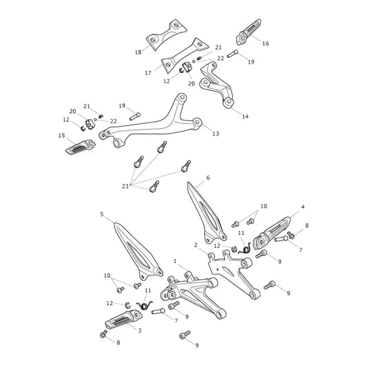 Repose Pieds et Platines Speed Triple 1200 RR Micro-Fiche