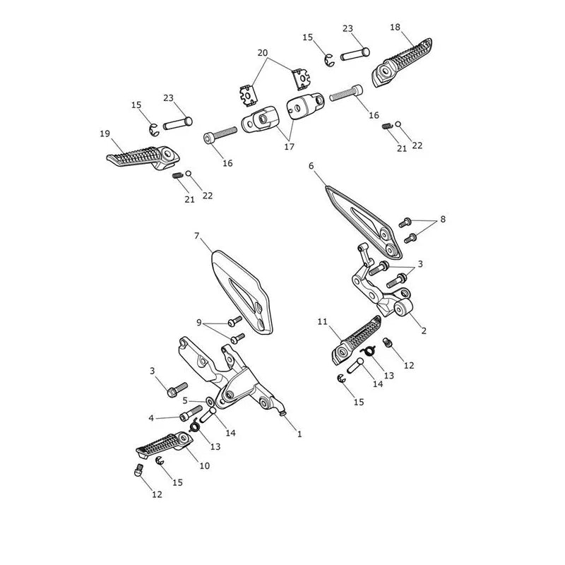 Repose Pieds et Platines Speed Twin 1200 VIN jusqu'au AE2310 Micro-Fiche