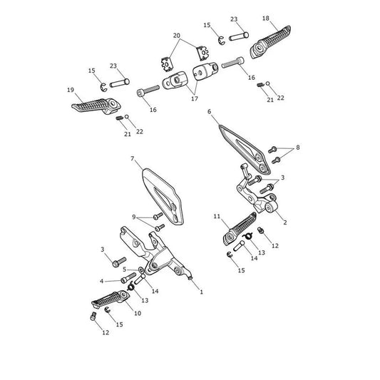 Repose Pieds et Platines Speed Twin 1200 VIN AE2311 à CA0786 Micro-Fiche