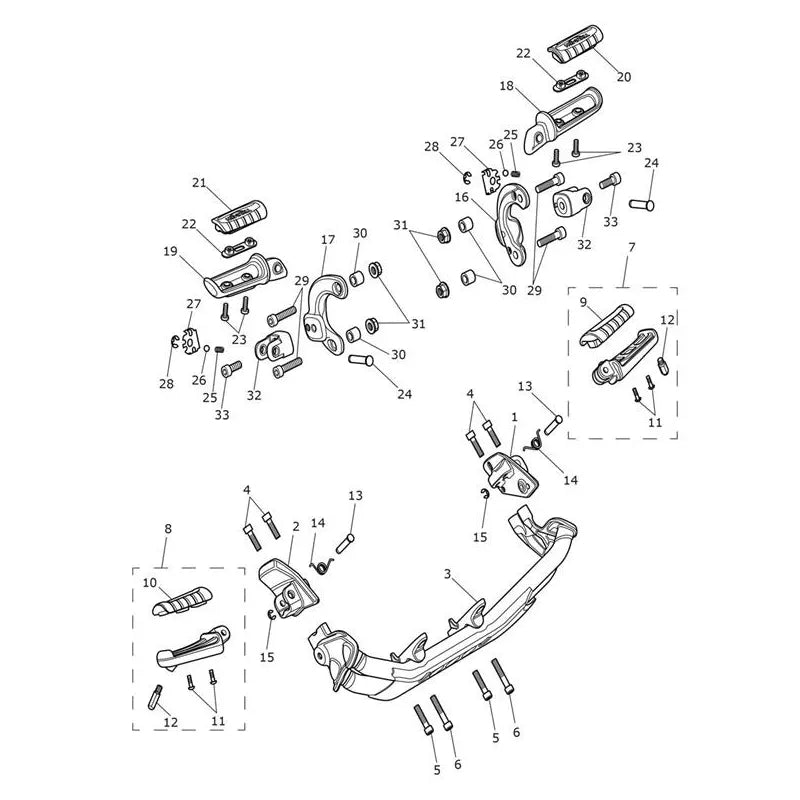 Repose Pieds et Platines Bonneville Speedmaster (VIN jusqu'au AC1200) Micro-Fiche