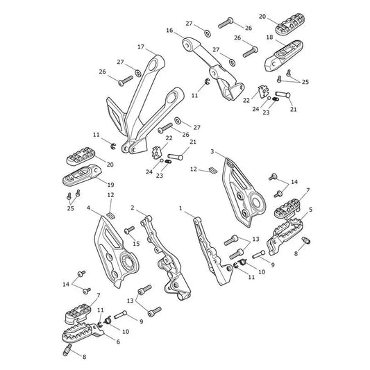 Repose Pieds et Platines Tiger 900 Desert Micro-Fiche