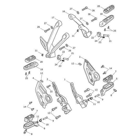 Repose Pieds et Platines Tiger 900 Micro-Fiche