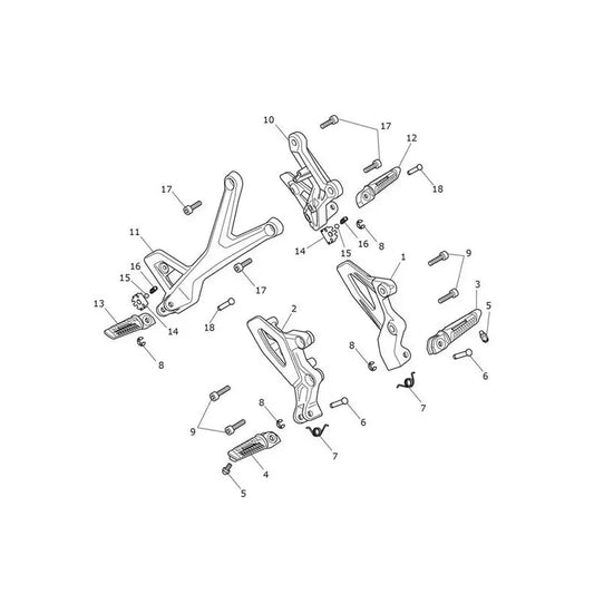Repose Pieds et Platines Tiger Sport 800 Micro-Fiche