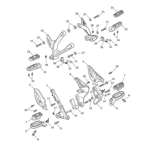 Repose Pieds et Platines Tiger 1200 Alpine Micro-Fiche