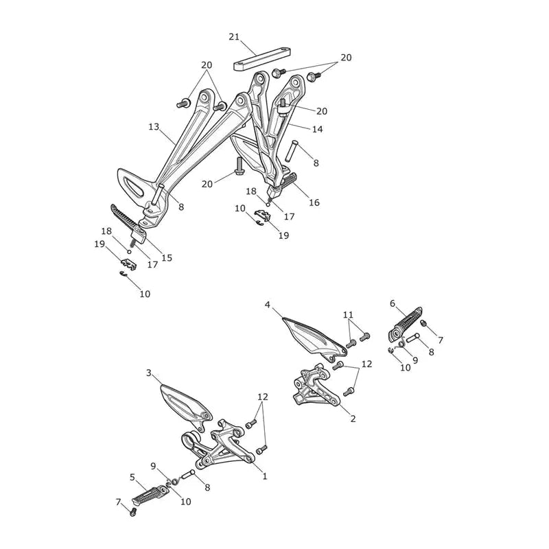 Reposes Pieds Street Triple 675R (VIN 560477 à 806645)