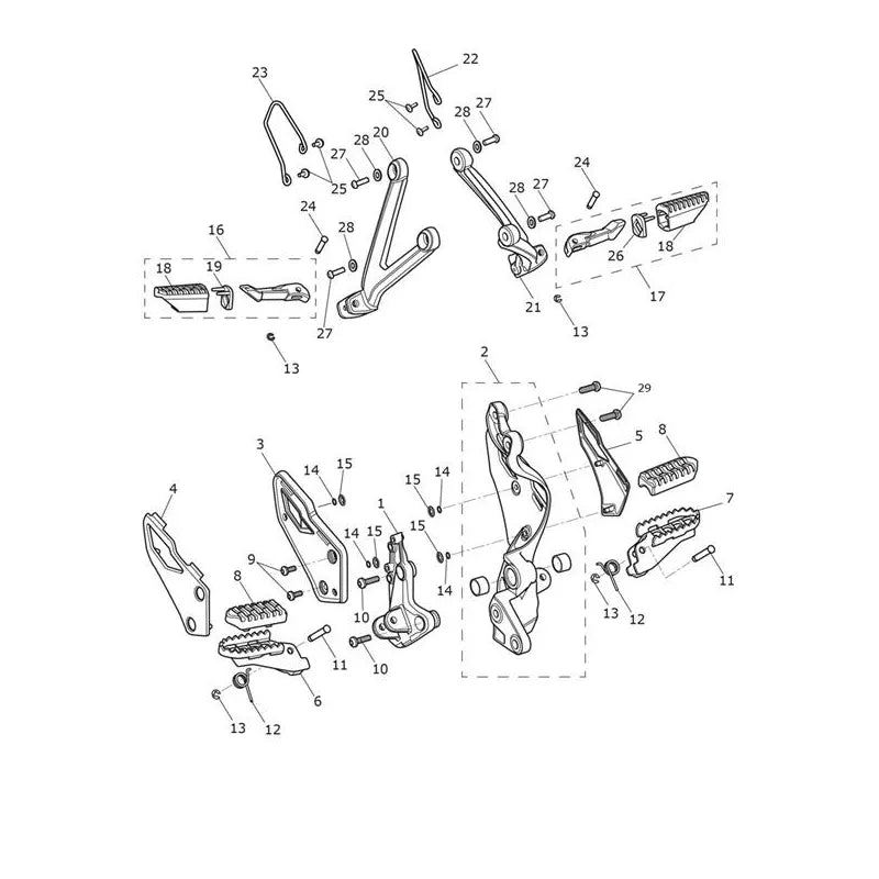 Reposes Pieds Tiger Explorer XR (VIN à partir de 740277) Micro-Fiche