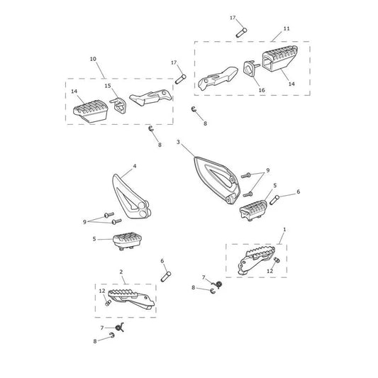 Reposes Pieds Tiger 800 XC (VIN jusqu'au 674841) Micro-Fiche
