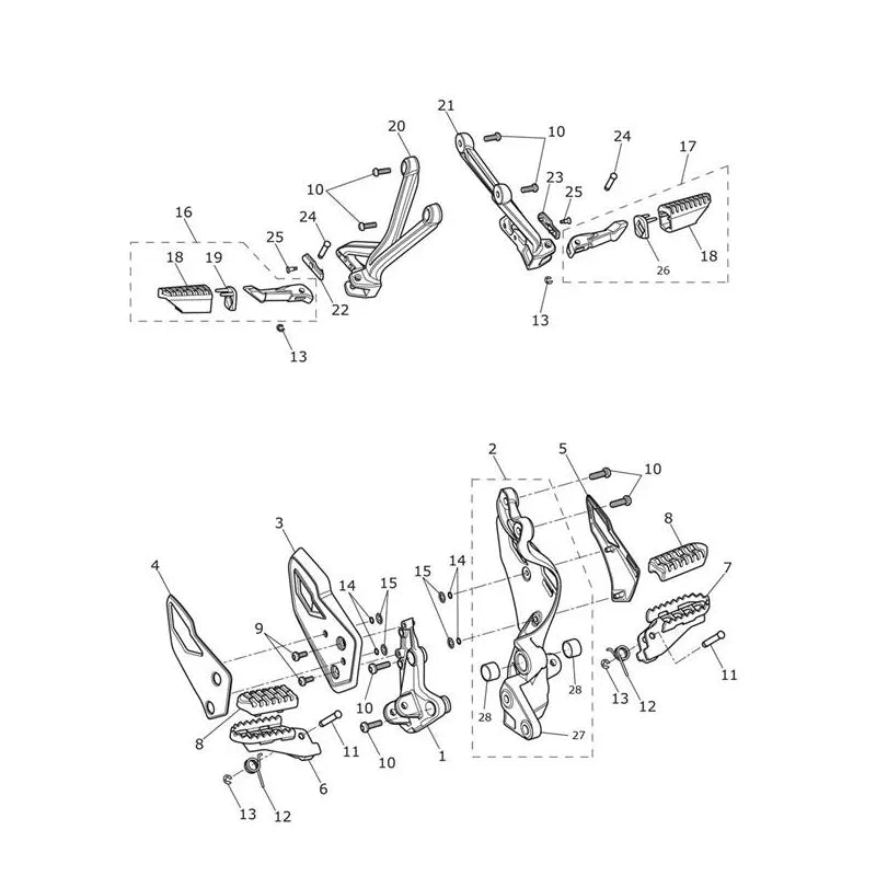 Reposes Pieds Tiger Explorer XC (VIN jusqu’au 740276) Micro-Fiche
