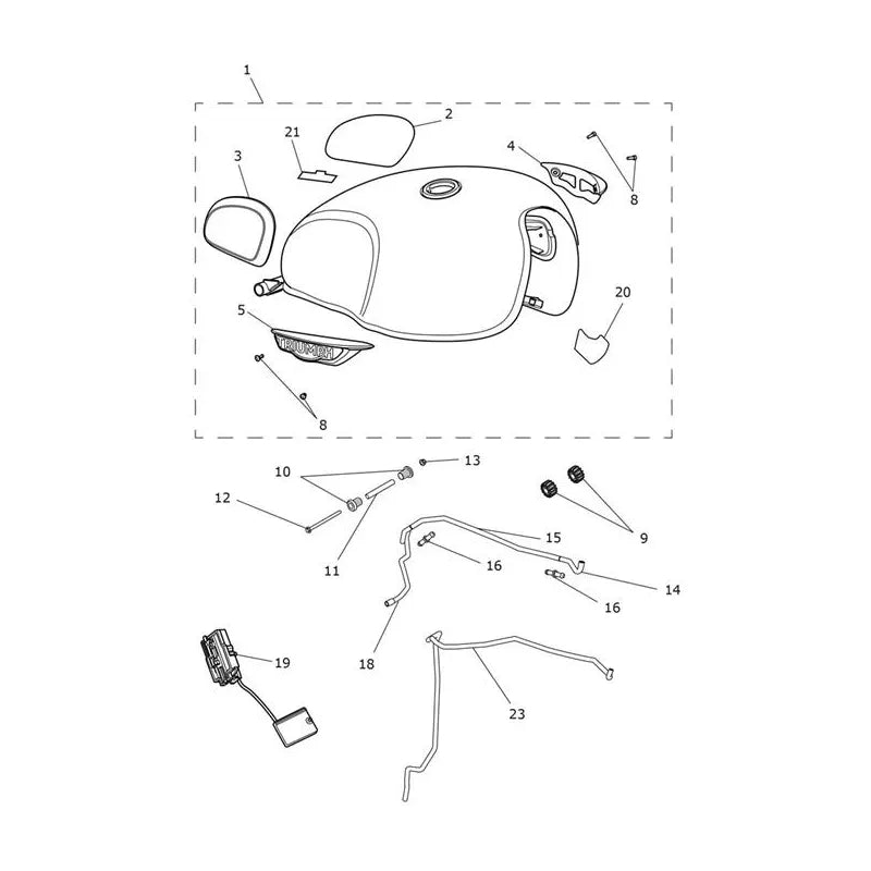 Réservoir Carburant Bonneville T120 VIN à partir de CL9403 Micro-Fiche