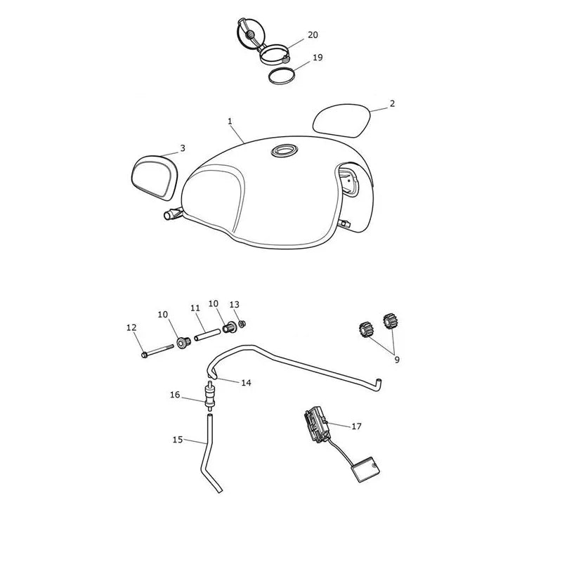 Réservoir Carburant Bud Ekins Edition Bonneville T120 VIN jusqu'au AC6129 Micro-Fiche