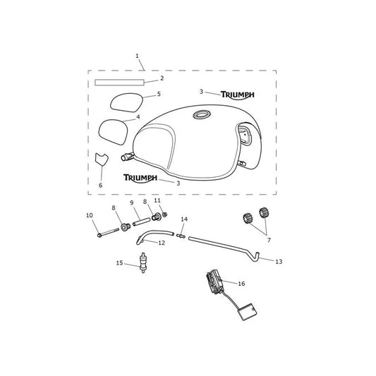 Réservoir Carburant Goldline Edition Street Twin 900 VIN à partir de AB9715 Micro-Fiche