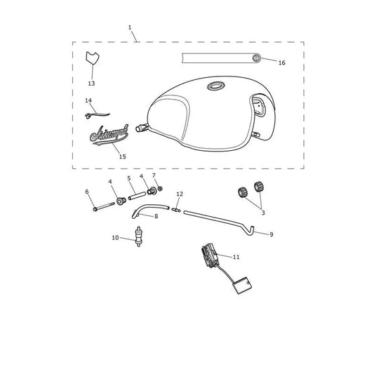 Réservoir Carburant Icon Edition Scrambler 900 VIN jusqu'au CM9963 Micro-Fiche
