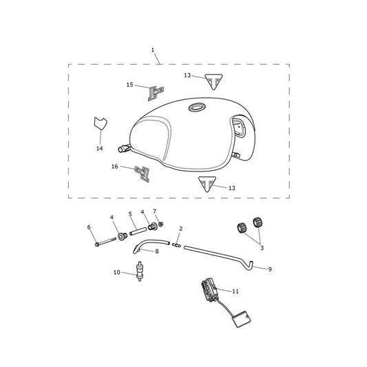 Réservoir Carburant Matt Silver Ice Street Twin 900 VIN à partir de AB9715 Micro-Fiche