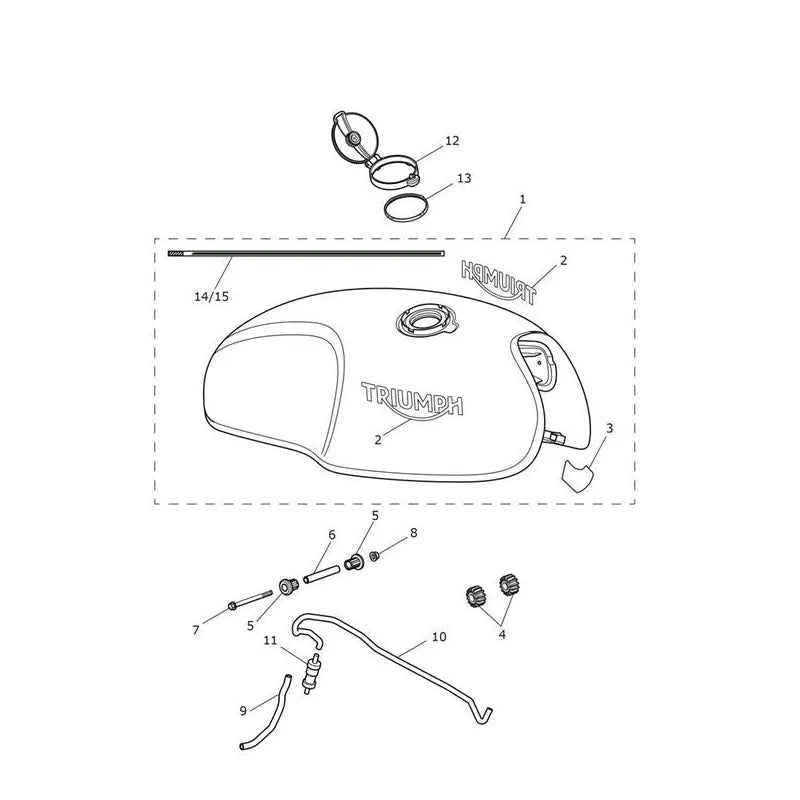 Réservoir Carburant Speed Twin 1200 VIN jusqu'au AE2310 Micro-Fiche