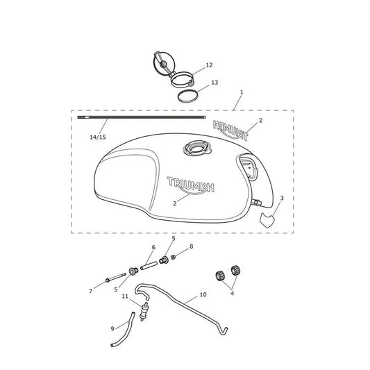 Réservoir Carburant Speed Twin 1200 VIN jusqu'au AE2310 Micro-Fiche
