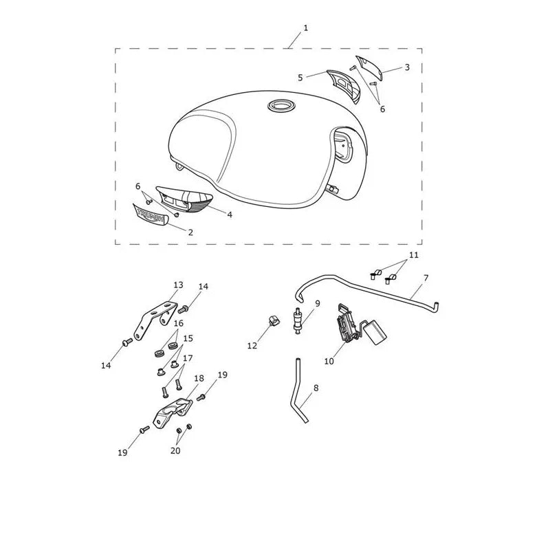 Réservoir Carburant Bonneville Speedmaster (VIN jusqu'au AC1200) Micro-Fiche