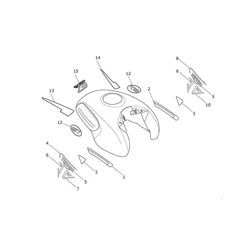 Réservoir Carburant Stickers Trident 660 Vin jusqu'au CB1389 Micro-Fiche