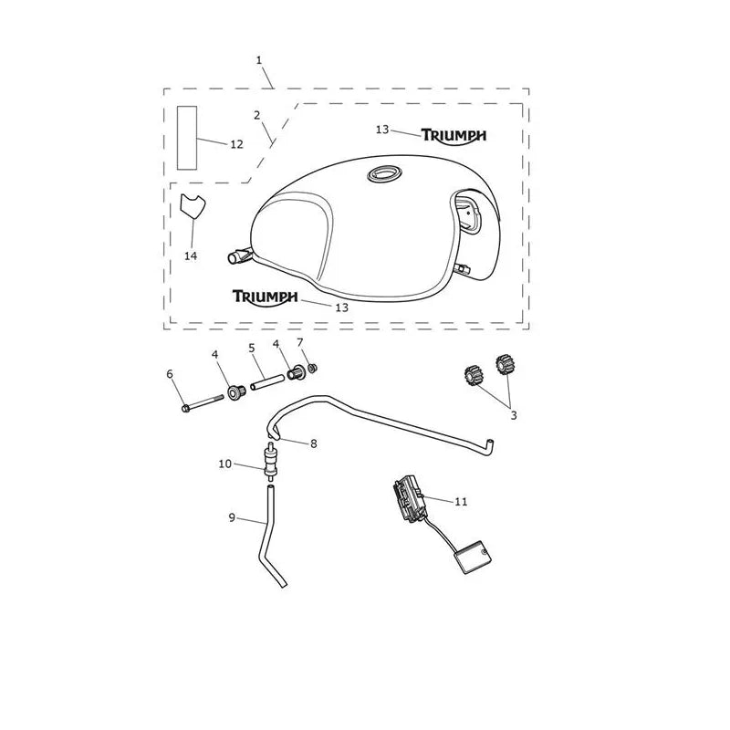 Réservoir Carburant Street Twin 900 VIN jusqu'au AB9714 Micro-Fiche