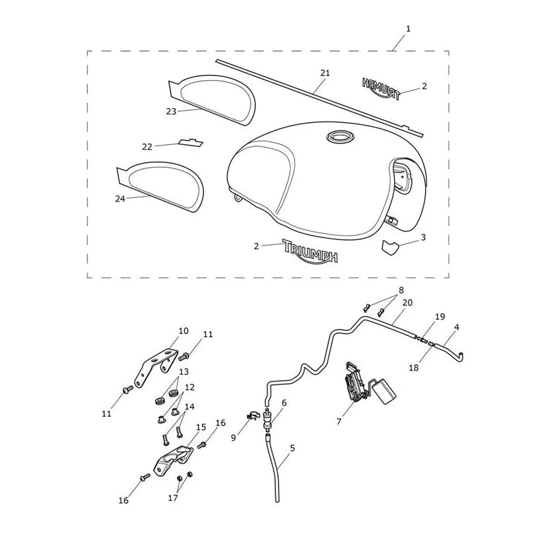 Réservoir Carburant V1 Bonneville Bobber VIN AC1196 à CM2396 Micro-Fiche