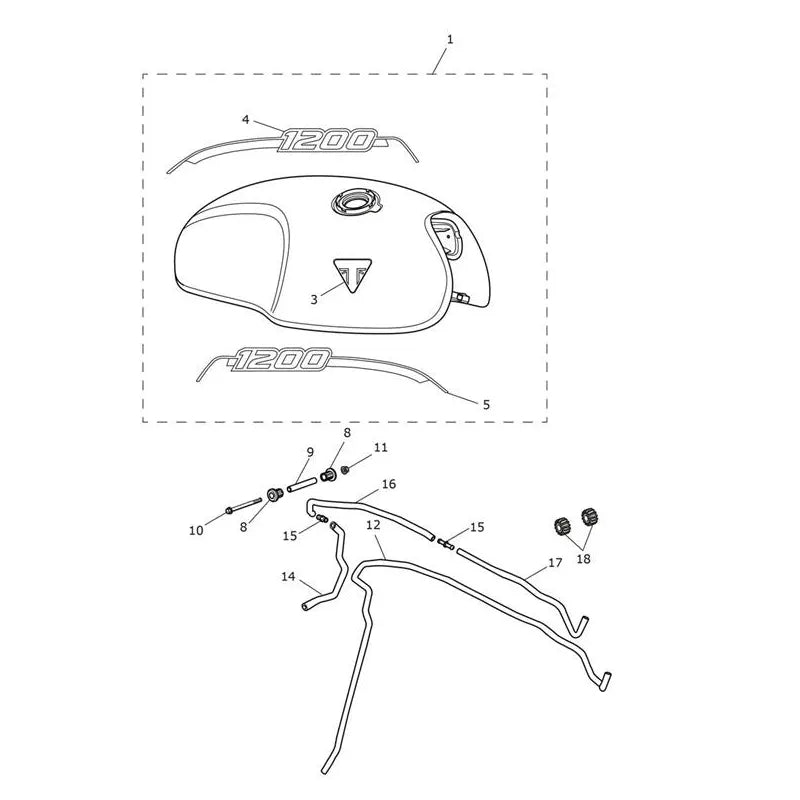 Réservoir Carburant V1 Speed Twin 1200 VIN à partir de CA0787 Micro-Fiche