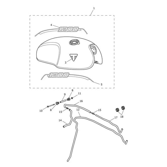 Réservoir Carburant V1 Speed Twin 1200 VIN à partir de CA0787 Micro-Fiche