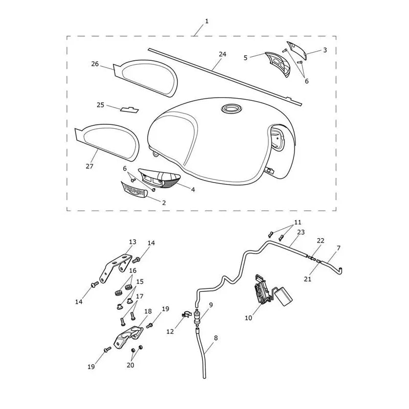 Réservoir Carburant V1 Bonneville Speedmaster VIN AC1201 à CM2411 Micro-Fiche