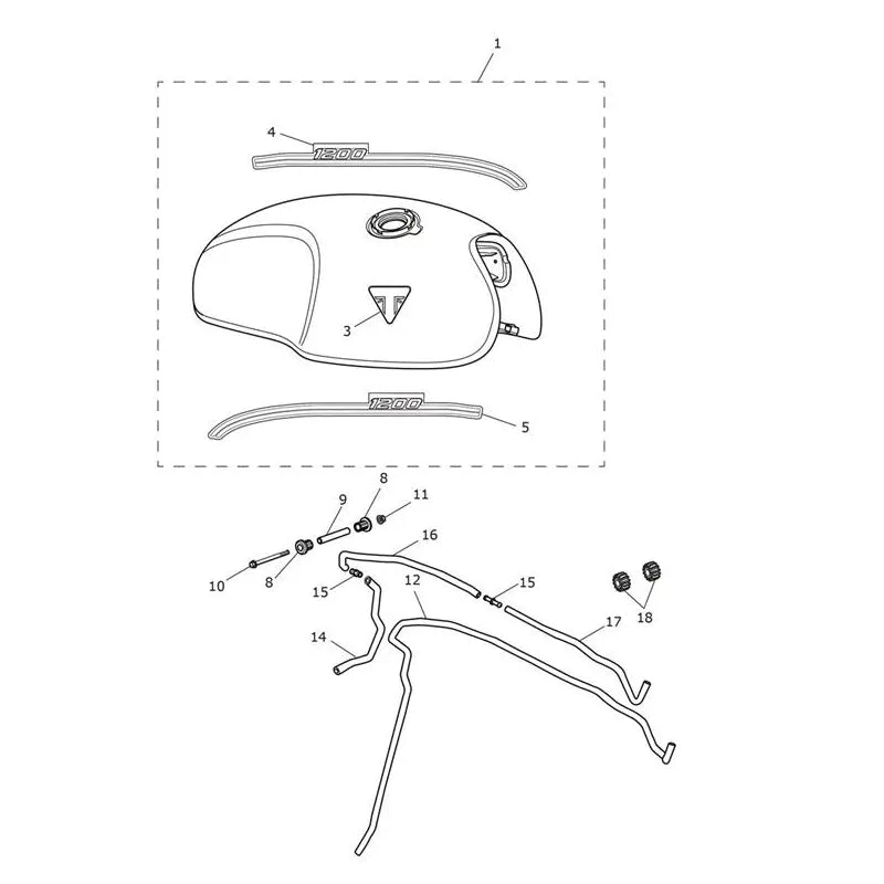 Réservoir Carburant V2 Speed Twin 1200 VIN à partir de CA0787 Micro-Fiche