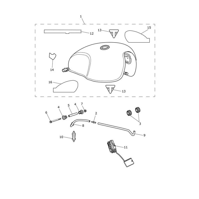 Réservoir Carburant V2 Speed Twin 900 VIN jusqu'au CB9309 Micro-Fiche