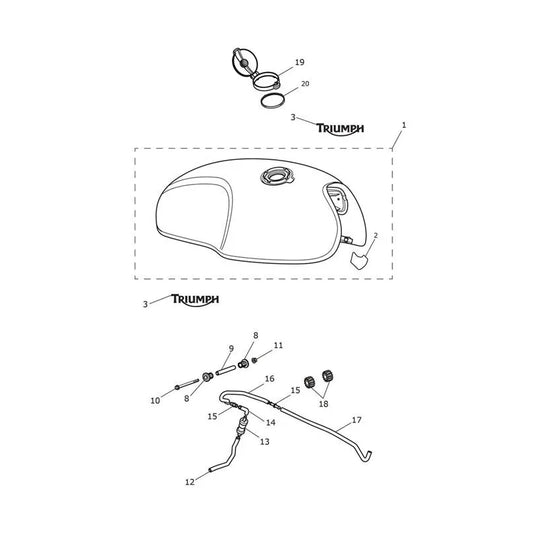 Réservoir Carburant V3 Speed Twin 1200 VIN AE2311 à CA0786 Micro-Fiche