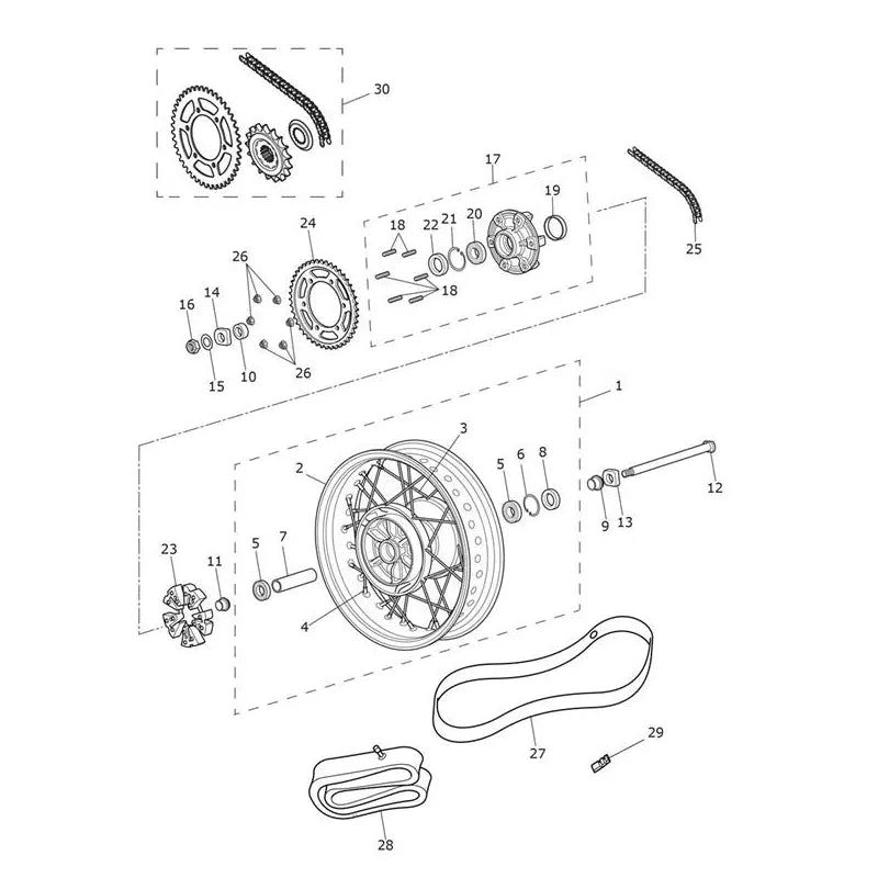 Roue Arrière Bonneville T100 Black Micro-Fiche