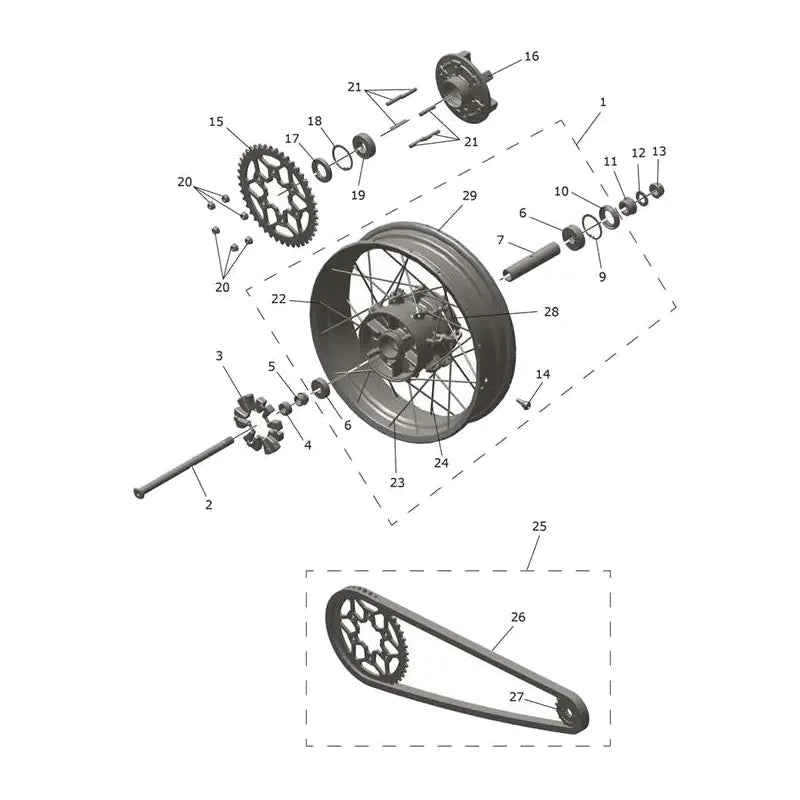 Roue Arrière Scrambler 400 XC Micro-Fiche