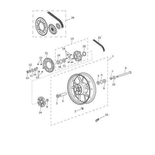 Roue Arrière Speed Twin 900 VIN jusqu'au CB9309 Micro-Fiche