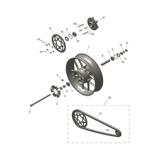 Roue Arrière Thruxton 400 Micro-Fiche