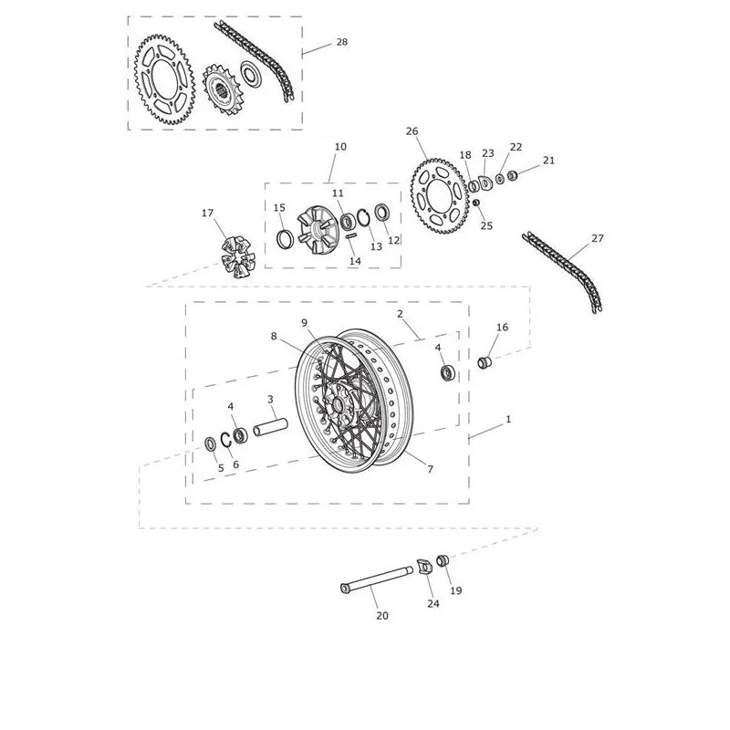 Roue Arrière Tiger 800 XC (VIN 674842 à 855531) Micro-Fiche