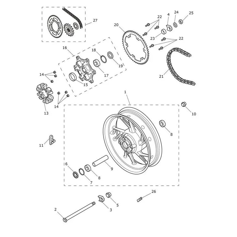 Roue Arrière Tiger 900 Alpine Micro-Fiche
