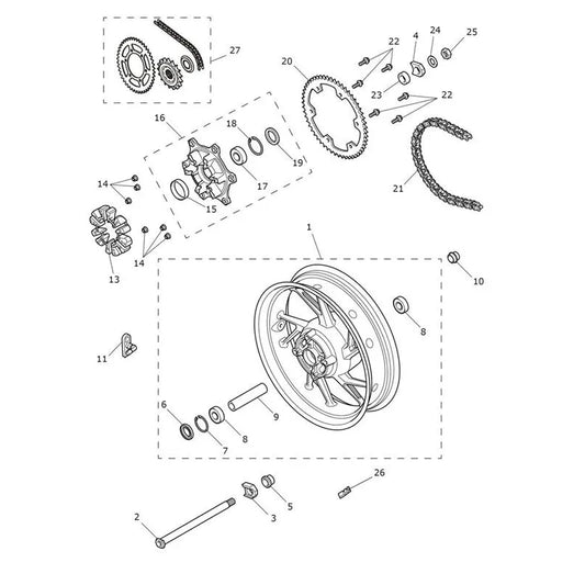 Roue Arrière Tiger 900 Alpine Micro-Fiche