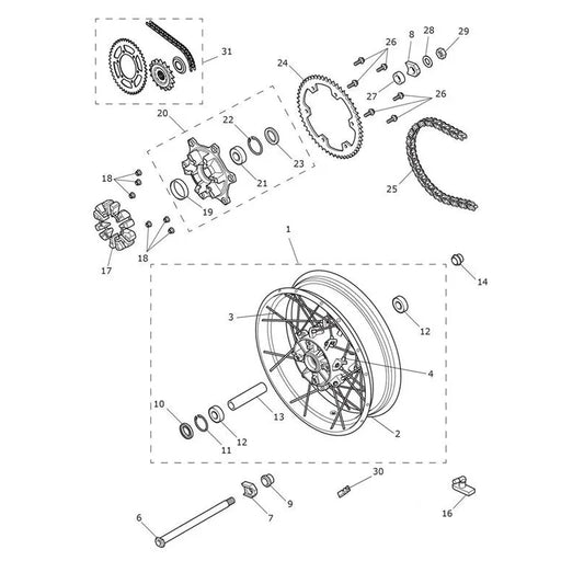 Roue Arrière Tiger 900 Rally Pro VIN à partir de BP4996 Micro-Fiche