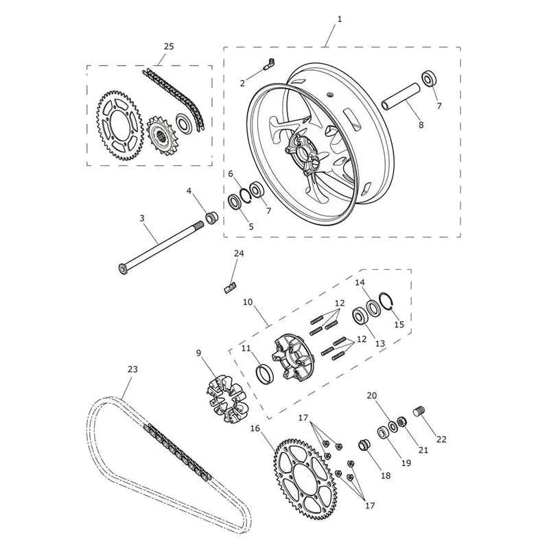 Roue Arrière Tiger Sport 660 VIN jusqu'au CB9285 Micro-Fiche