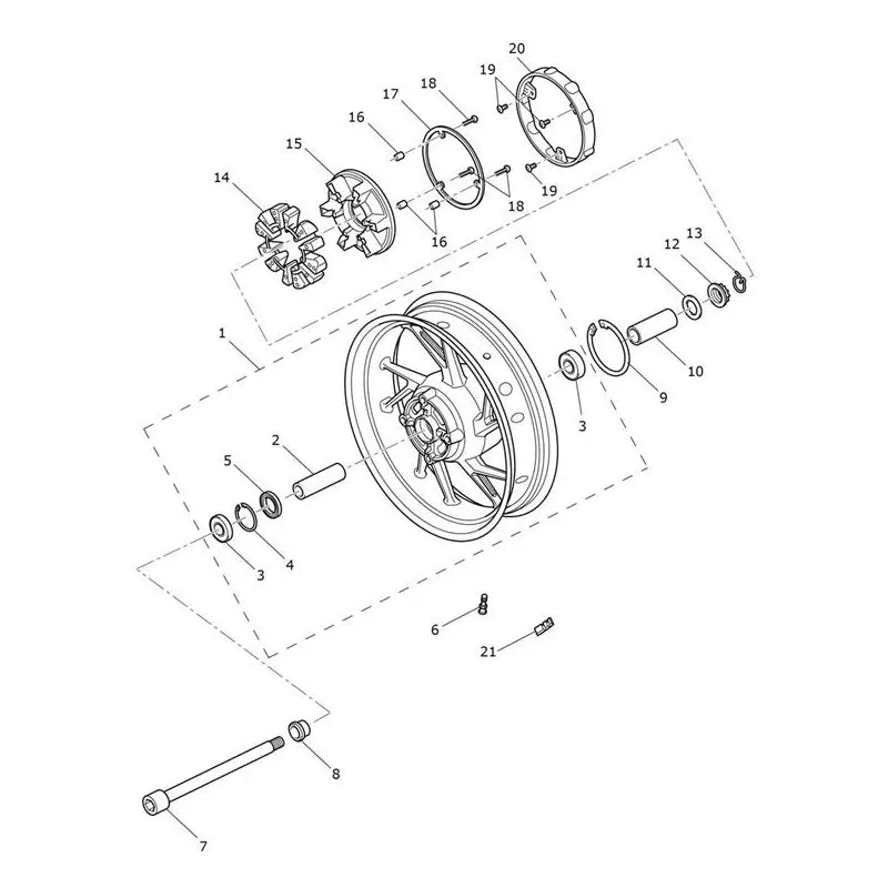 Roue Arrière Tiger 1200 Alpine Micro-Fiche
