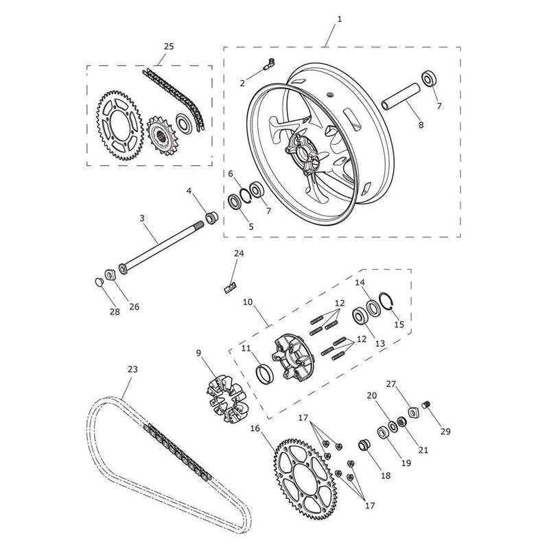 Roue Arrière Trident 660 VIN CB1390 à CN4039 Micro-Fiche